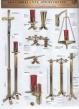  Processional Combination Finish Bronze Floor Candlestick: 4414 Style - 44" Ht - 1 1/2" Socket 